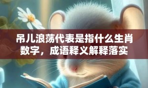 吊儿浪荡代表是指什么生肖数字，成语释义解释落实