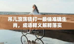 吊儿浪荡猜打一最佳准确生肖，成语释义解释落实