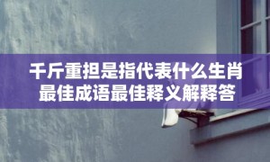 千斤重担是指代表什么生肖 最佳成语最佳释义解释答