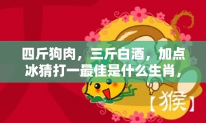 四斤狗肉，三斤白酒，加点冰猜打一最佳是什么生肖，最强大脑解析成语