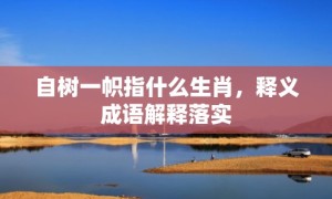 自树一帜指什么生肖，释义成语解释落实