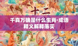 千真万确是什么生肖·成语释义解释落实