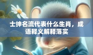 士绅名流代表什么生肖，成语释义解释落实