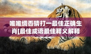 唯唯绸否猜打一最佳正确生肖[最佳成语最佳释义解释答]