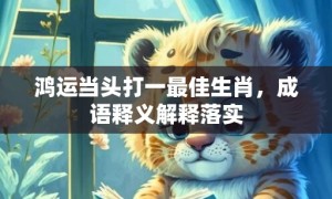 鸿运当头打一最佳生肖，成语释义解释落实