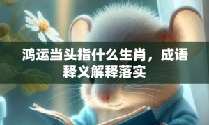 鸿运当头指什么生肖，成语释义解释落实