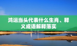 鸿运当头代表什么生肖、释义成语解释落实