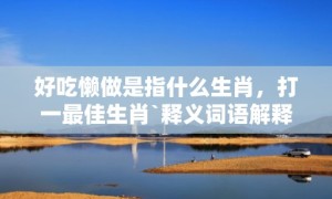 好吃懒做是指什么生肖，打一最佳生肖`释义词语解释落实
