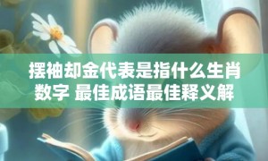 摆袖却金代表是指什么生肖数字 最佳成语最佳释义解释答