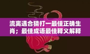 流离遇合猜打一最佳正确生肖；最佳成语最佳释义解释答