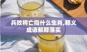 兵败将亡指什么生肖,释义成语解释落实