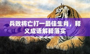 兵败将亡打一最佳生肖，释义成语解释落实