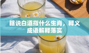 瞎说白道指什么生肖，释义成语解释落实