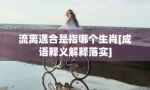 流离遇合是指哪个生肖[成语释义解释落实]