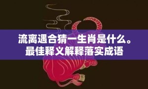 流离遇合猜一生肖是什么。最佳释义解释落实成语