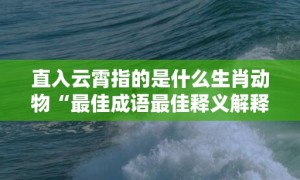 直入云霄指的是什么生肖动物“最佳成语最佳释义解释答”