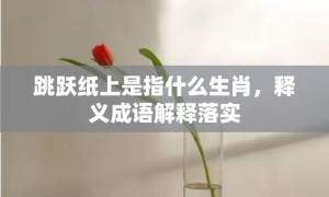 跳跃纸上是指什么生肖，释义成语解释落实