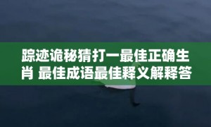 踪迹诡秘猜打一最佳正确生肖 最佳成语最佳释义解释答