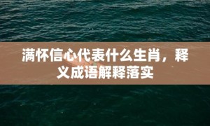 满怀信心代表什么生肖，释义成语解释落实