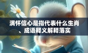 满怀信心是指代表什么生肖、成语释义解释落实