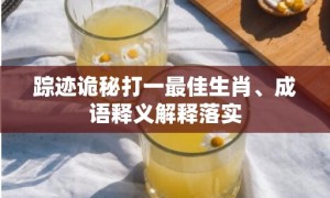 踪迹诡秘打一最佳生肖、成语释义解释落实