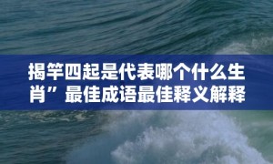 揭竿四起是代表哪个什么生肖”最佳成语最佳释义解释答“