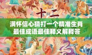 满怀信心猜打一个精准生肖 最佳成语最佳释义解释答