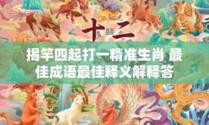 揭竿四起打一精准生肖 最佳成语最佳释义解释答