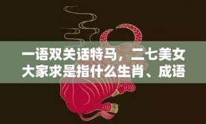 一语双关话特马，二七美女大家求是指什么生肖、成语释义解释落实