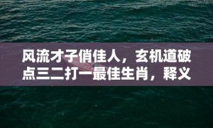 风流才子俏佳人，玄机道破点三二打一最佳生肖，释义成语解释落实