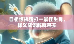 自相惊扰猜打一最佳生肖、释义成语解释落实