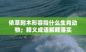 依草附木形容指什么生肖动物；释义成语解释落实