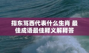 指东骂西代表什么生肖 最佳成语最佳释义解释答