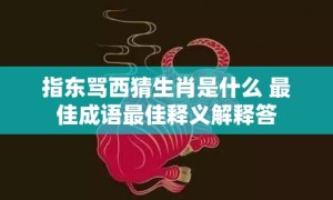 指东骂西猜生肖是什么 最佳成语最佳释义解释答