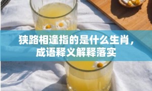 狭路相逢指的是什么生肖，成语释义解释落实