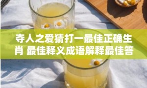 夺人之爱猜打一最佳正确生肖 最佳释义成语解释最佳答