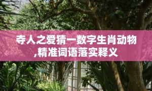 夺人之爱猜一数字生肖动物,精准词语落实释义