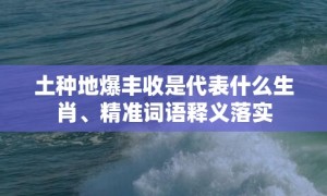 土种地爆丰收是代表什么生肖、精准词语释义落实