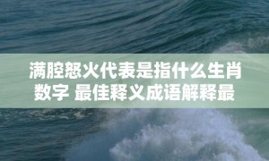 满腔怒火代表是指什么生肖数字 最佳释义成语解释最佳答