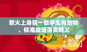 惹火上身猜一数字生肖动物、标准成语落实释义