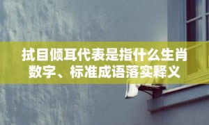 拭目倾耳代表是指什么生肖数字、标准成语落实释义