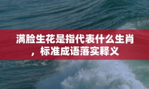 满脸生花是指代表什么生肖，标准成语落实释义