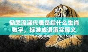 恸哭流涕代表是指什么生肖数字，标准成语落实释义