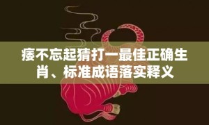 痿不忘起猜打一最佳正确生肖、标准成语落实释义