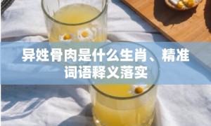 异姓骨肉是什么生肖、精准词语释义落实