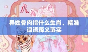 异姓骨肉指什么生肖、精准词语释义落实