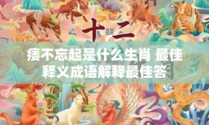 痿不忘起是什么生肖 最佳释义成语解释最佳答