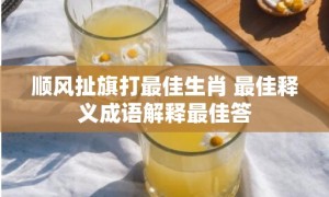 顺风扯旗打最佳生肖 最佳释义成语解释最佳答