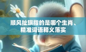 顺风扯旗指的是哪个生肖、精准词语释义落实