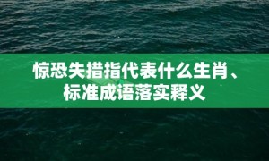 惊恐失措指代表什么生肖、标准成语落实释义